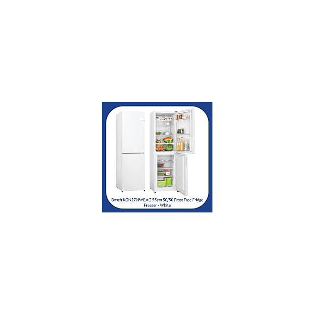 Bosch KGN27NWEAG 55cm Frost Free Fridge Freezer - White