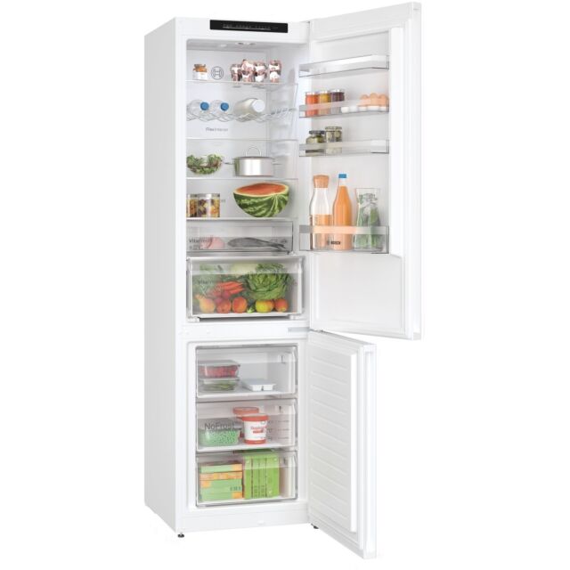 Bosch KGN392WDFG White 203x60 NoFrost fridge freezer, VitaFresh, Chiller drawer, Top + side LED ligh