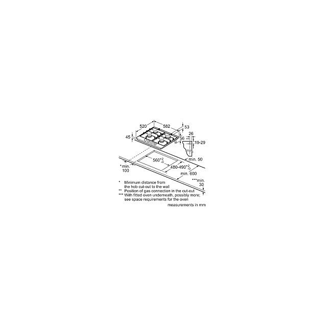 Bosch PGP6B5K90 60cm Gas Hob - Stainless steel