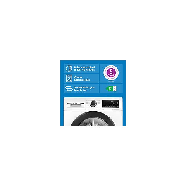 Bosch WQG24502GB , Series 6 WQG24502GB 9kg Heat Pump Tumble Dryer - White