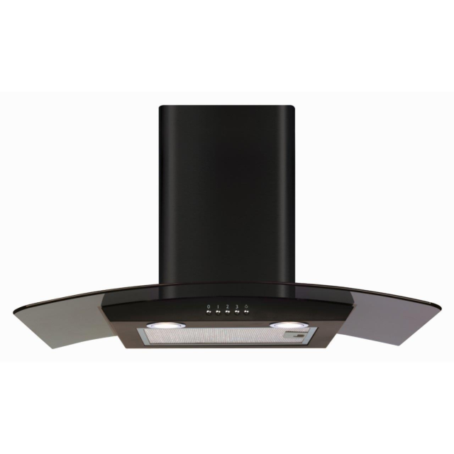 CDA ECP72BL Chimney Hood, 70cm, Black