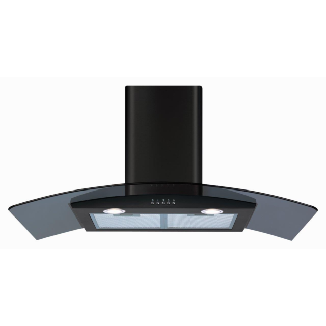 CDA ECP92BL Chimney Hood, 90cm, Black
