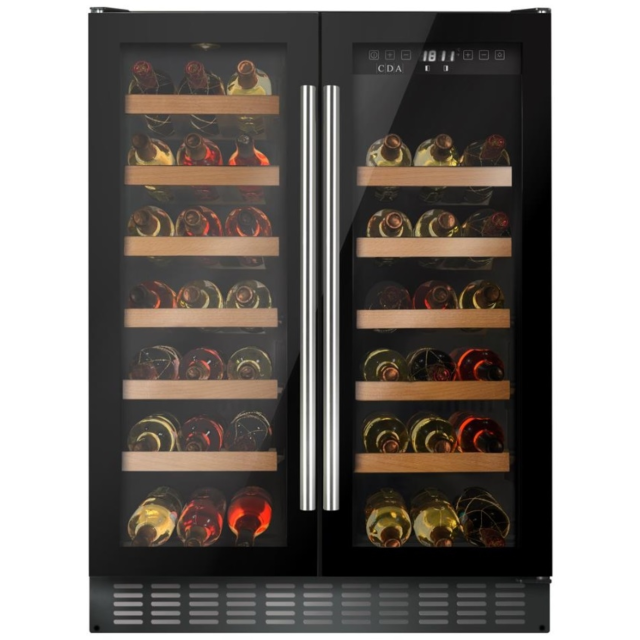Cda FWC624BL Freestanding/under counter wine cooler, Dual temperature zones, 