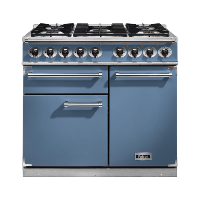 Falcon 1000 Deluxe 100cm Dual Fuel China Blue Range Cooker 