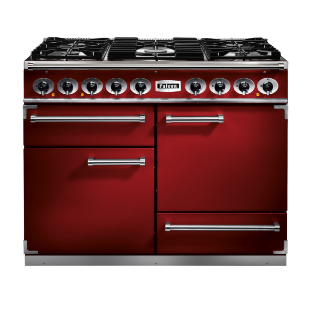 Falcon 1092 Deluxe 109cm Dual Fuel Cherry Red Range Cooker