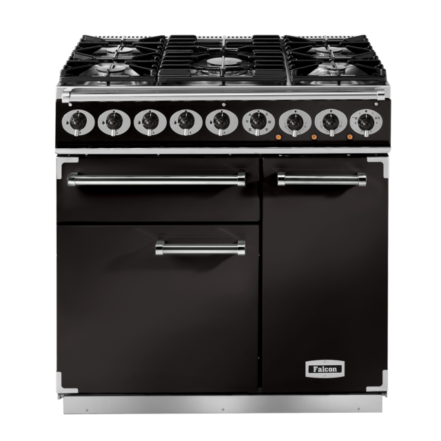 Falcon 900 Deluxe 90cm Dual Fuel Black Range Cooker