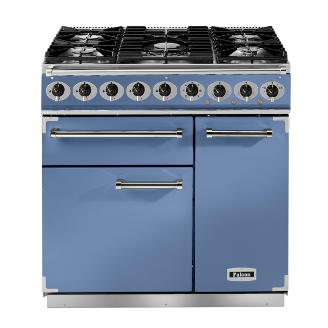 Falcon 900 Deluxe 90cm Dual Fuel China Blue Range Cooker