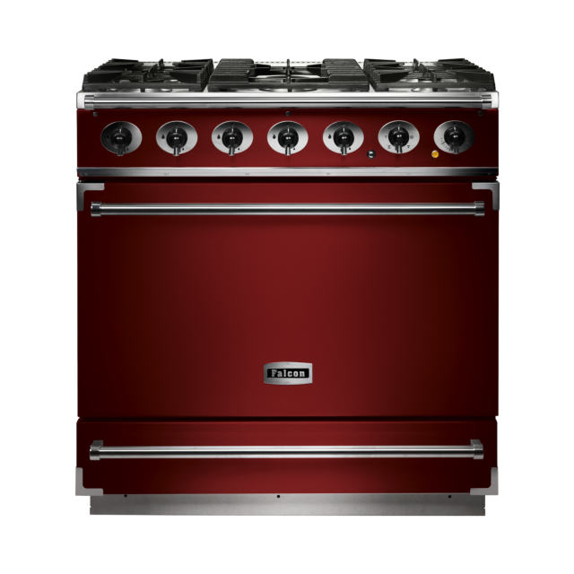 Falcon 900S 90cm Dual Fuel Cherry Red Range Cooker