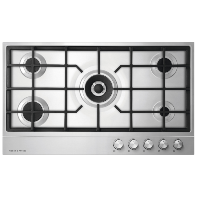 Fisher Paykel CG905DNGX1 80804, CG905DNGX1 900mm Wide Gas on Steel 5 Burner Chrome Pin Stripe Detail