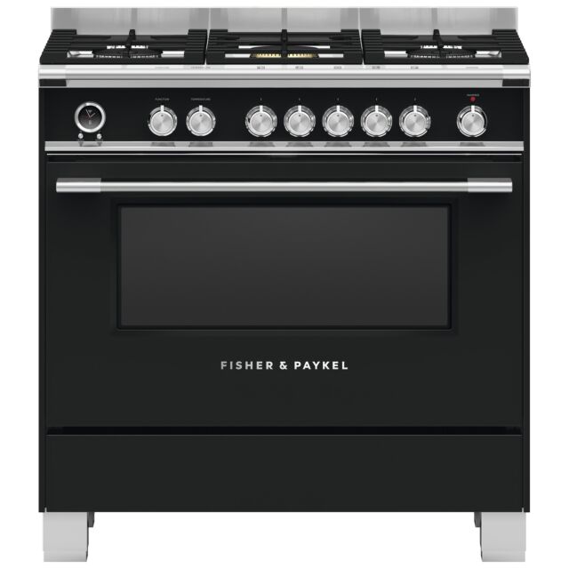 Fisher Paykel OR90SCG6B1 81292, OR90SCG6B1 900mm Wide Classic Black Single Cavity Pyroclean Oven wit