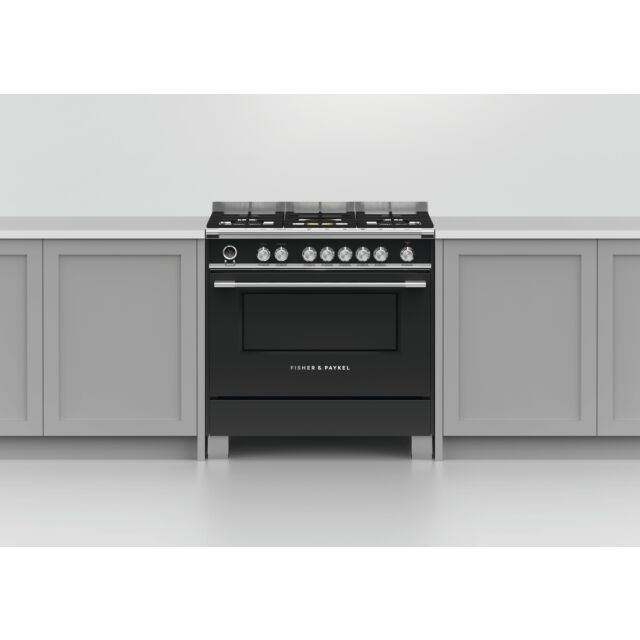 Fisher Paykel OR90SCG6B1 81292, OR90SCG6B1 900mm Wide Classic Black Single Cavity Pyroclean Oven wit