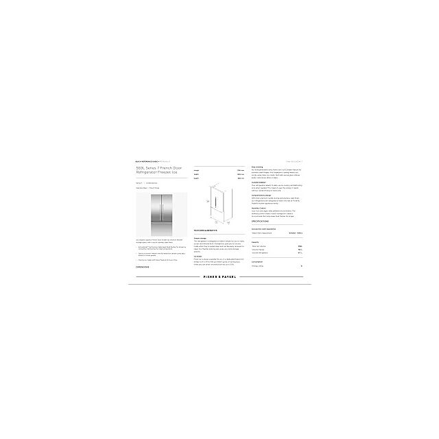Fisher and Paykel RF610ADJX7 Fisher & Paykel RF610ADJX7 90cm Frost Free American Fridge Freezer - St