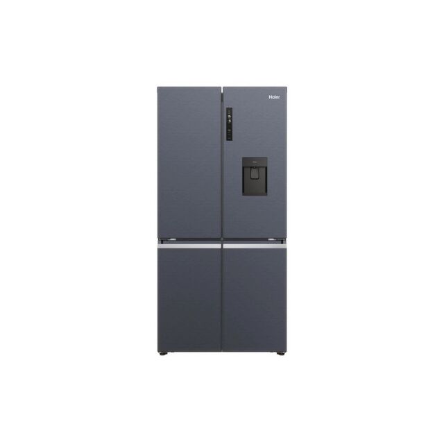 Haier HCR5919EHMB 90cm Freestanding American Fridge Freezer - Brushed Black