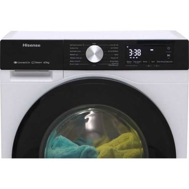 Hisense WD3S8043BW3 White WiFi-enabled 8kg/5kg 1400 Spin Washer Dryer - White