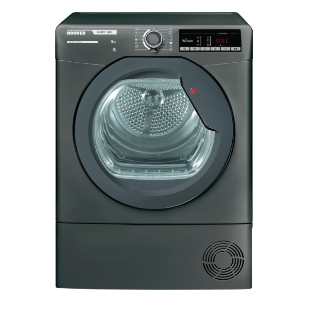 Hoover HLEC8TRGR Condenser Tumble Dryer, 8kg Capacity, B Energy