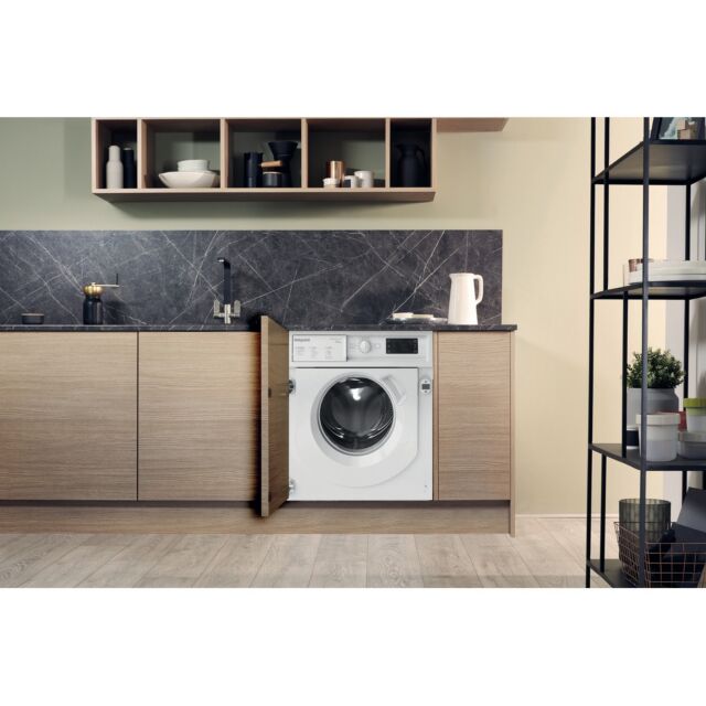 Hotpoint BIWDHG75148UKN Built In Washer Dryer, 7kg Wash, 5kg Dryer Capacity, 1400 Spin, E Energy