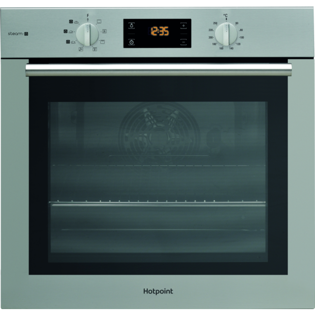 Hotpoint FA4S544IXH Enamel Interior, Single Multifunction Oven with Steam, Electric, A Energy