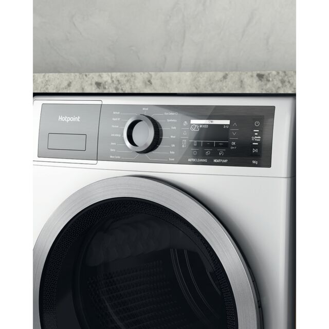 Hotpoint H8D94WBUK Heat Pump Tumble Dryer, 9kg Capacity, A+++ Energy