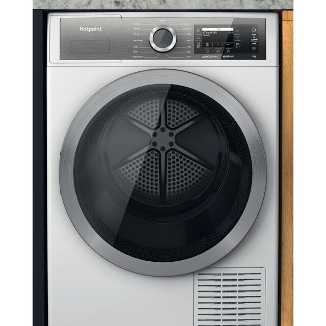 Hotpoint H8D94WBUK Heat Pump Tumble Dryer, 9kg Capacity, A+++ Energy