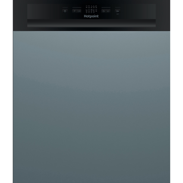 Hotpoint HBC2B19UKN Semi Built In Full Size Dishwasher, 13 Place Settings, F Energy