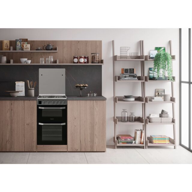 Hotpoint HD5G00CCX Catalytic, Gas Double Oven, 50cm, A+ Energy