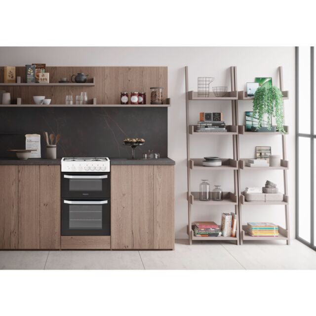 Hotpoint HD5G00KCW Catalytic, Gas Double Oven, 50cm, A+ Energy