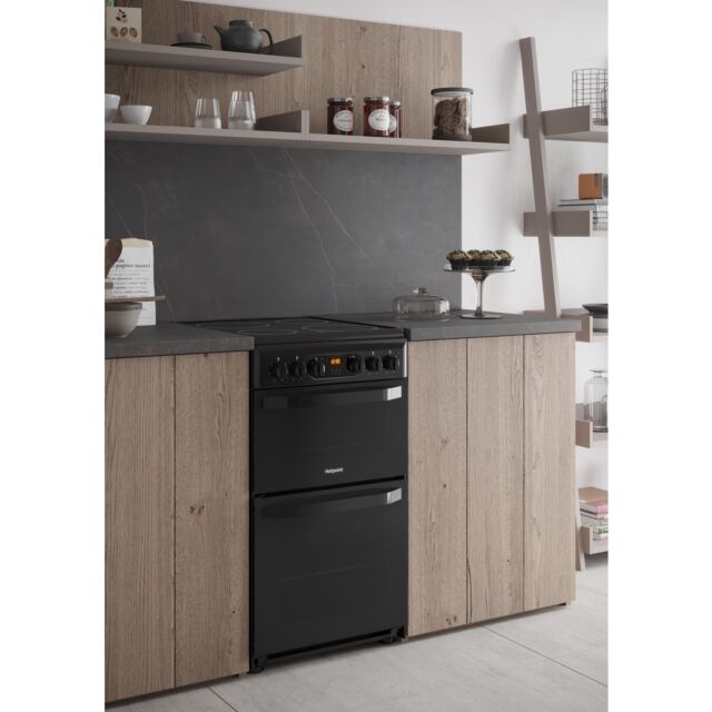 Hotpoint HD5V93CCB Catalytic, Electric Double Oven, 50cm, A Energy