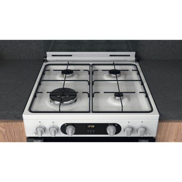 Hotpoint HD67G02CCW Gas Double Oven, 60cm, A+ Energy