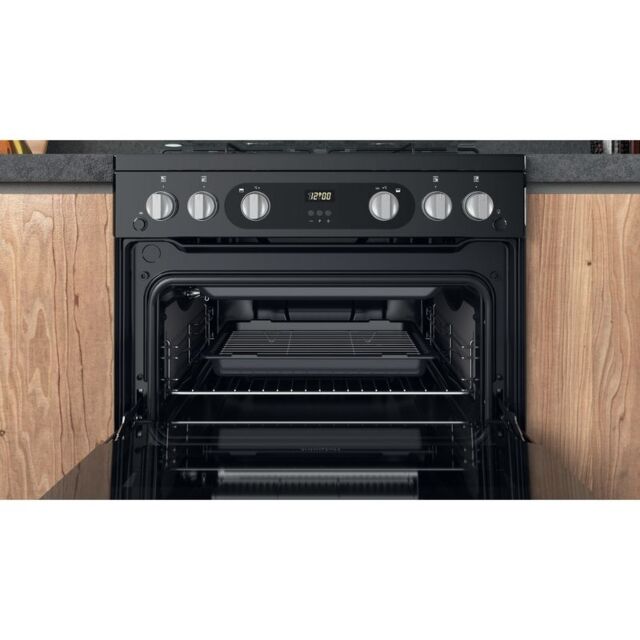 Hotpoint HDM67G0C2CB Gas Double Oven, 60cm, A+ Energy