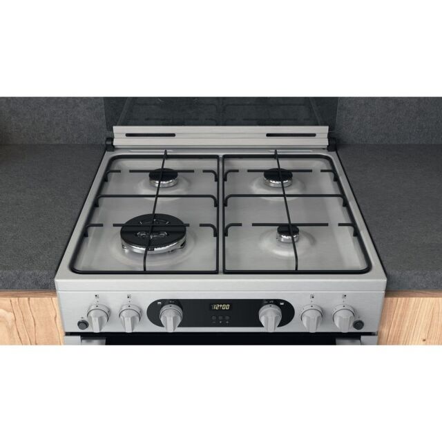Hotpoint HDM67G0C2CX Gas Double Oven, 60cm, A+ Energy