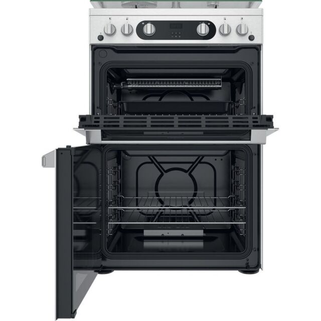 Hotpoint HDM67G0C2CX Gas Double Oven, 60cm, A+ Energy