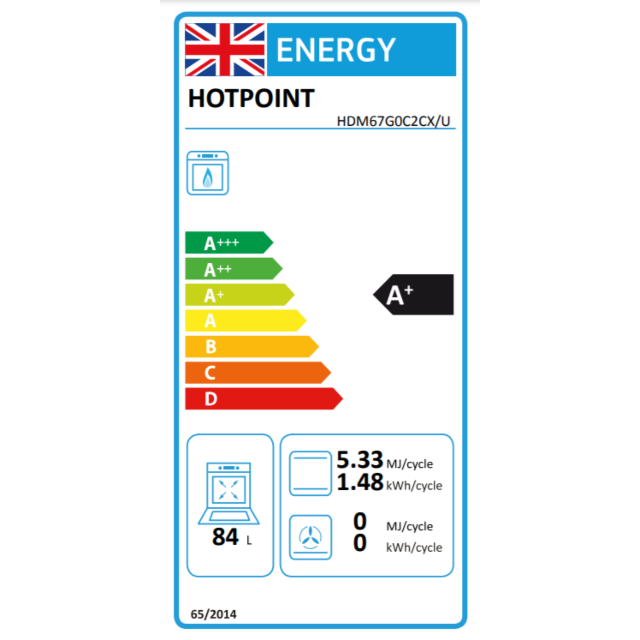 Hotpoint HDM67G0C2CX Gas Double Oven, 60cm, A+ Energy