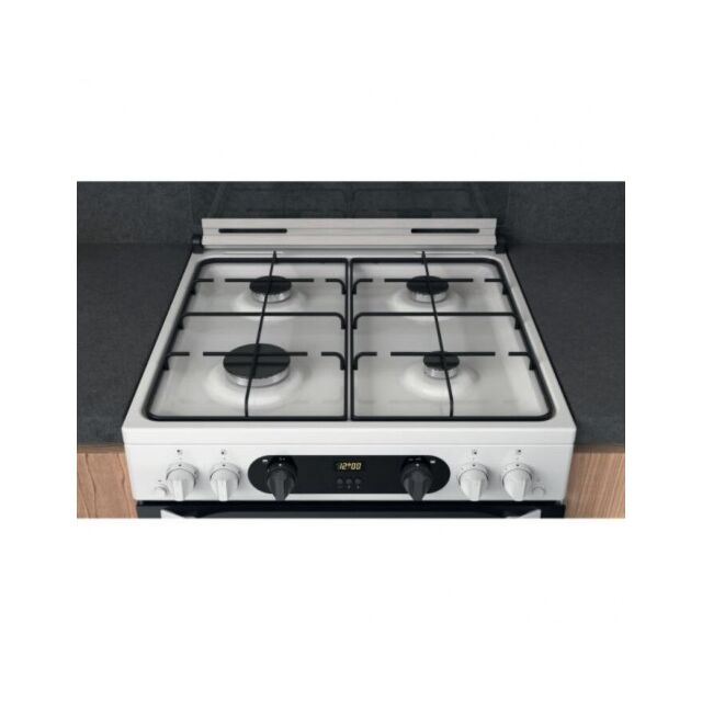 Hotpoint HDM67G0CCW Gas Double Oven, 60cm, A+ Energy