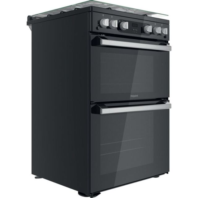 Hotpoint HDM67G0CMB Gas Double Oven, 60cm