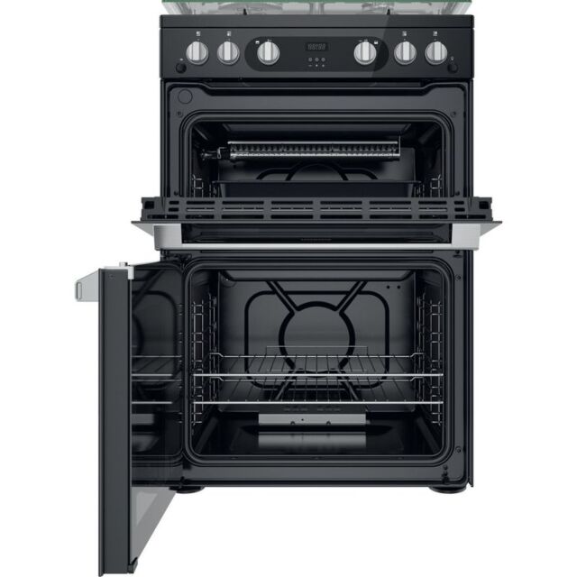 Hotpoint HDM67G0CMB Gas Double Oven, 60cm
