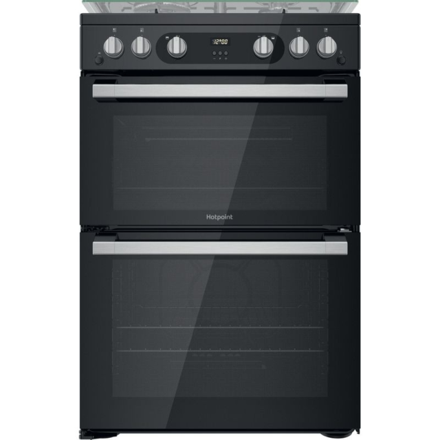 Hotpoint HDM67G0CMB Gas Double Oven, 60cm