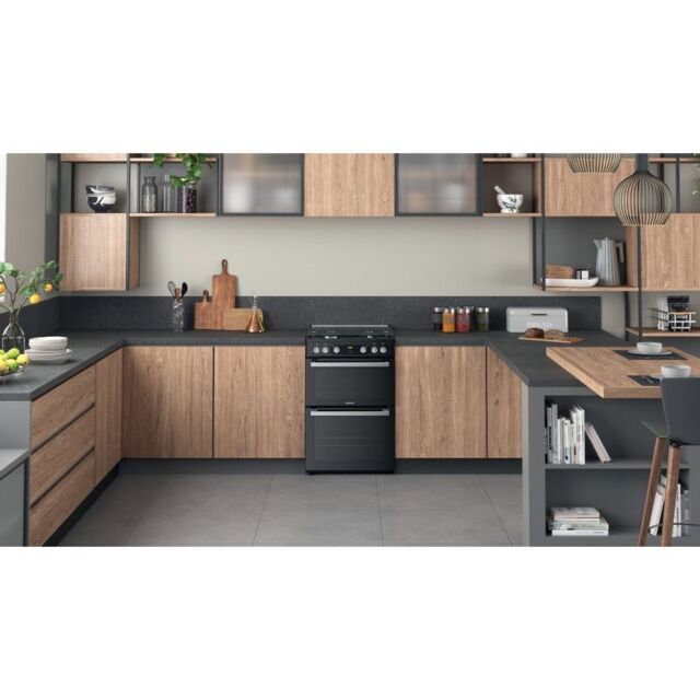 Hotpoint HDM67G0CMB Gas Double Oven, 60cm