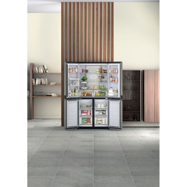 Hotpoint HQ9U1BL Food Centre American Style Fridge Freezer, 91cm, Frost Free, A+ Energy