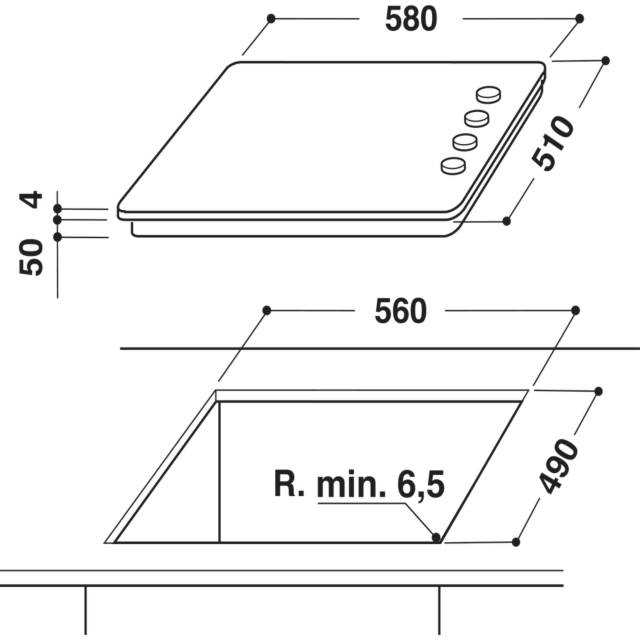 Hotpoint HR619CH 60cm Ceramic Hob