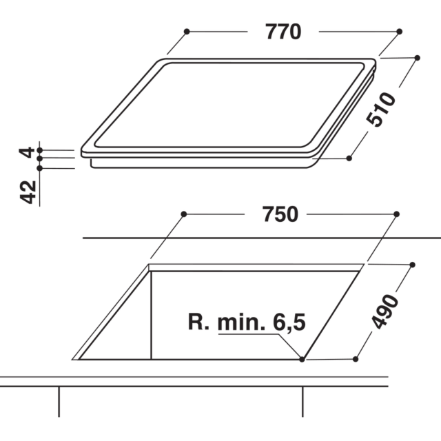 Hotpoint HR724BH 77cm Ceramic Hob