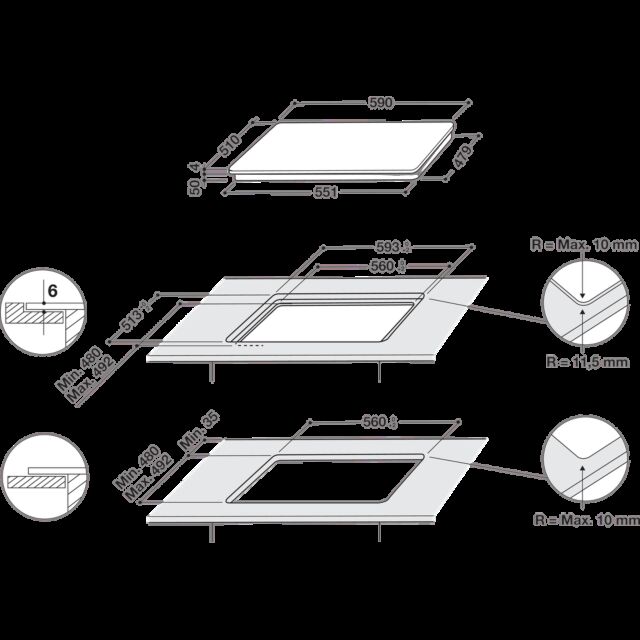 Hotpoint TQ1460SNE 60cm induction Hob