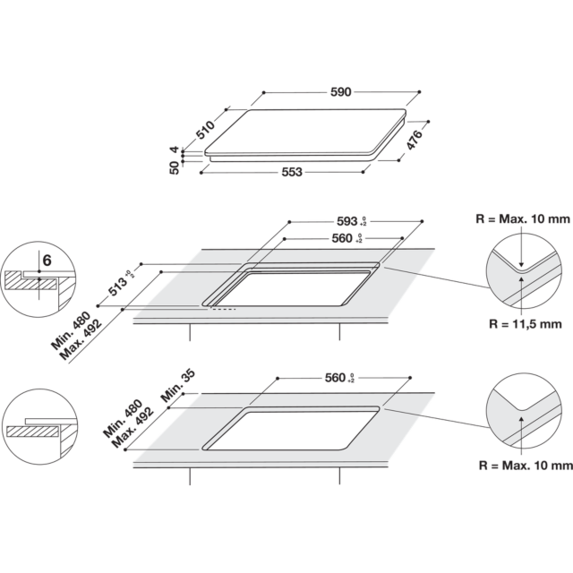 Hotpoint TS5760FNE 60cm Induction Hob