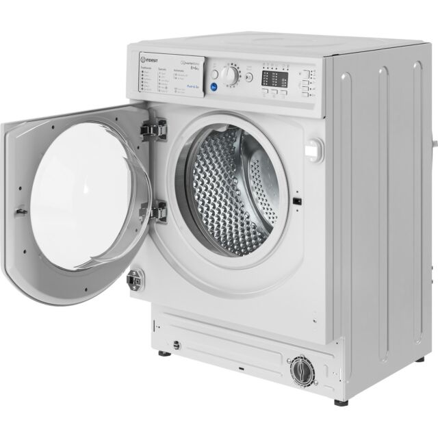 Indesit BIWDIL861284 Built In Washer Dryer, 8kg Wash, 6kg Dryer Capacity, 1200 Spin, D Energy