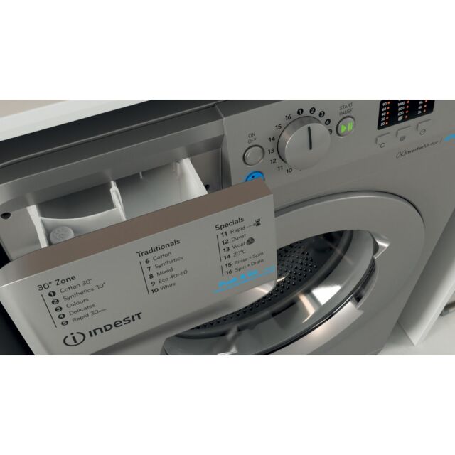 Indesit BWA81485XSUKN Washing Machine, 8kg Capacity, 1400 Spin, B Energy