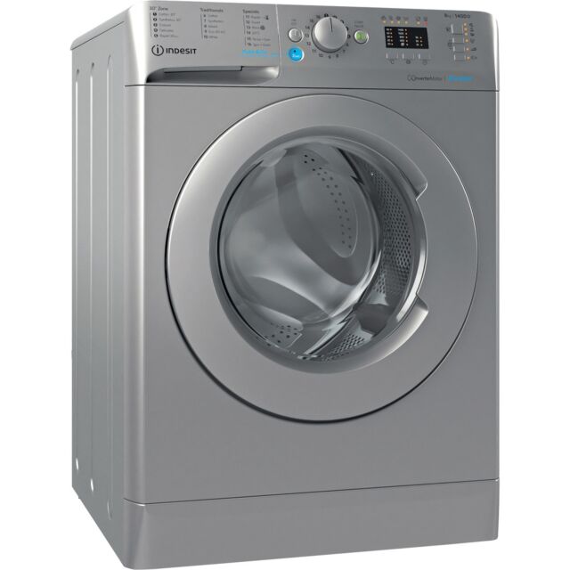 Indesit BWA81485XSUKN Washing Machine, 8kg Capacity, 1400 Spin, B Energy