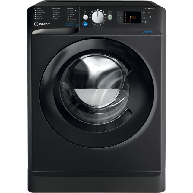 Indesit BWE71452KUKN Washing Machine, 7kg Capacity, 1400 Spin, E Energy
