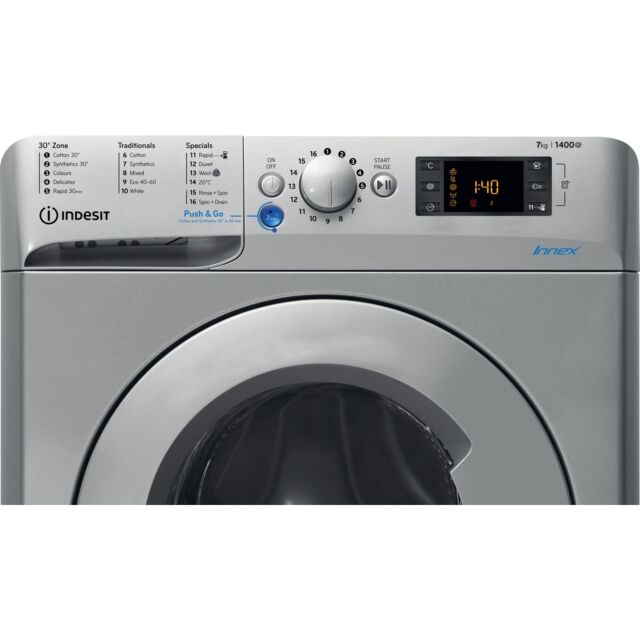 Indesit BWE71452SUKN Washing Machine, 7kg Capacity, 1400 Spin, E Energy