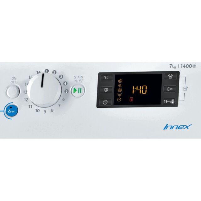 Indesit BWE71452WUKN Washing Machine, 7kg Capacity, 1400 Spin, E Energy