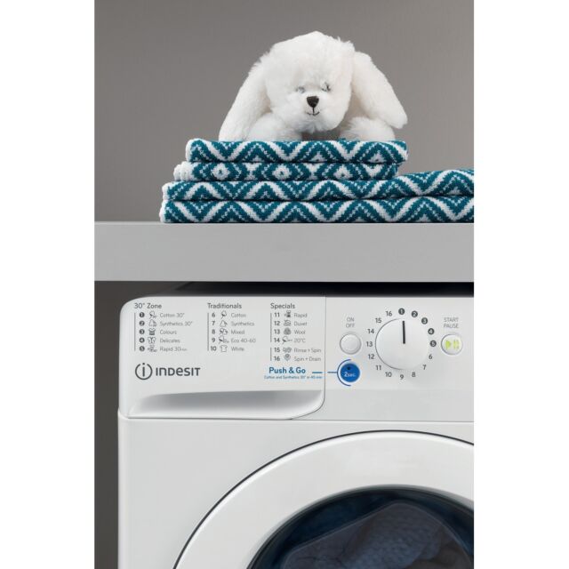Indesit BWE71452WUKN Washing Machine, 7kg Capacity, 1400 Spin, E Energy