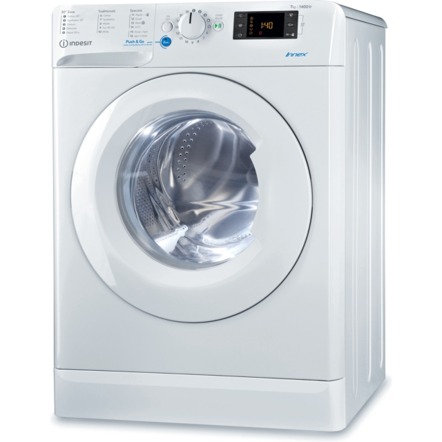 Indesit BWE71452WUKN Washing Machine, 7kg Capacity, 1400 Spin, E Energy